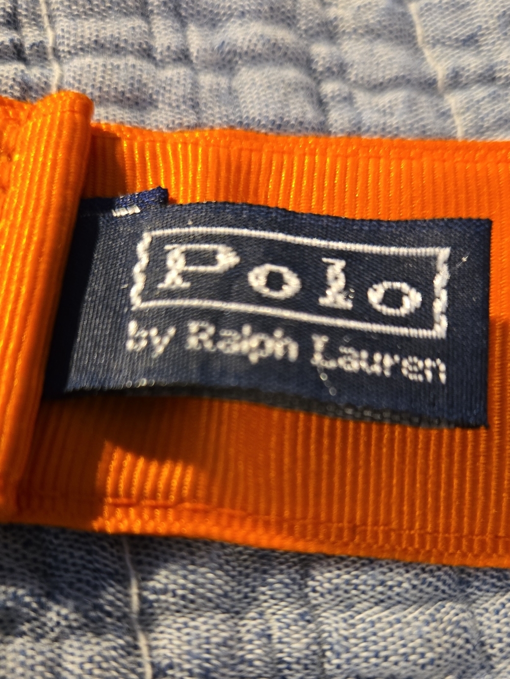 Polo Ralph Lauren Orange Grosgrain Belt with Embroidered Logo - Picture 2 of 4